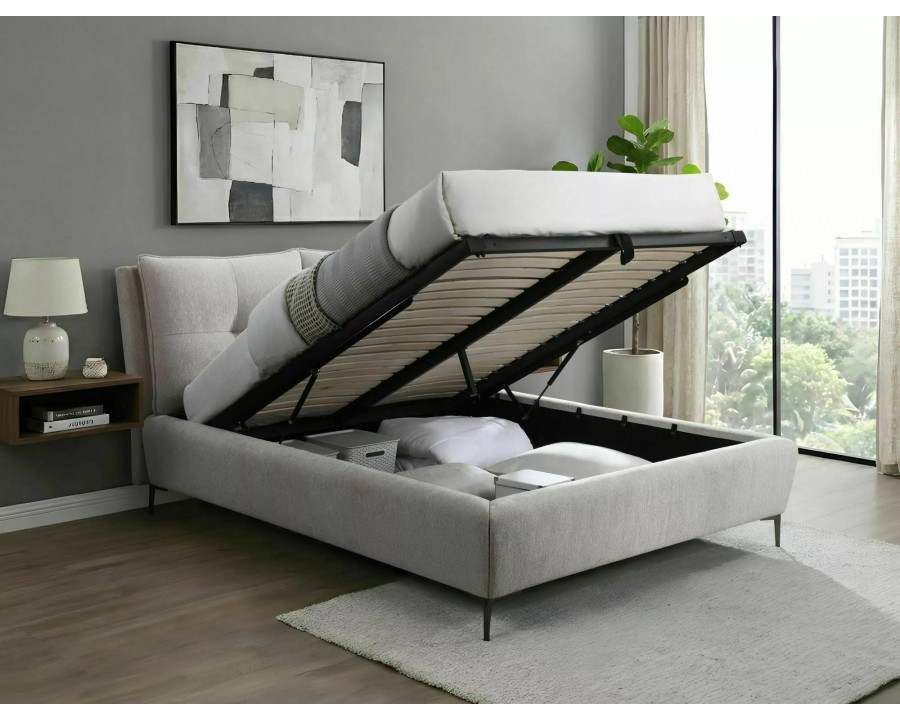 Ліжко двоспальне м'яке Pasadena Raven 160×200 Бежева тканина