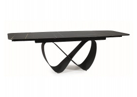 Стіл обідній розкладний INFINITY CERAMIC 160(240)*95 чорний AZARIO BLACK/чорний мат INFINITYCBC160