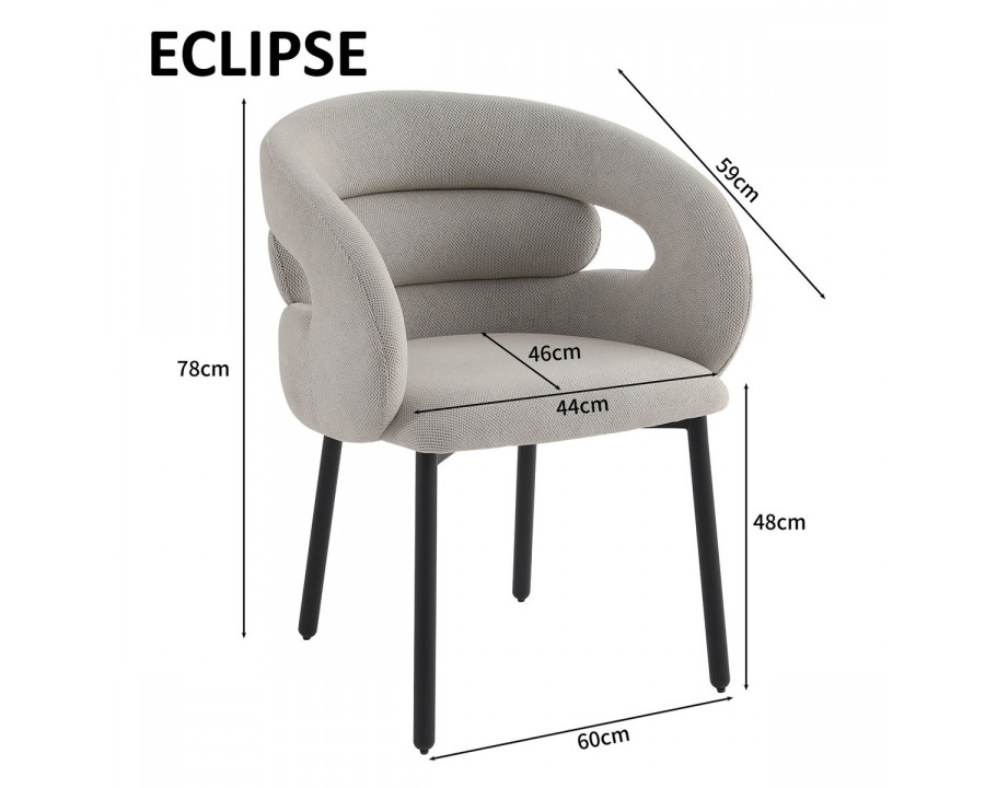 Стілець кухонний ECLIPSE чорний каркас / світло-сірий тканина