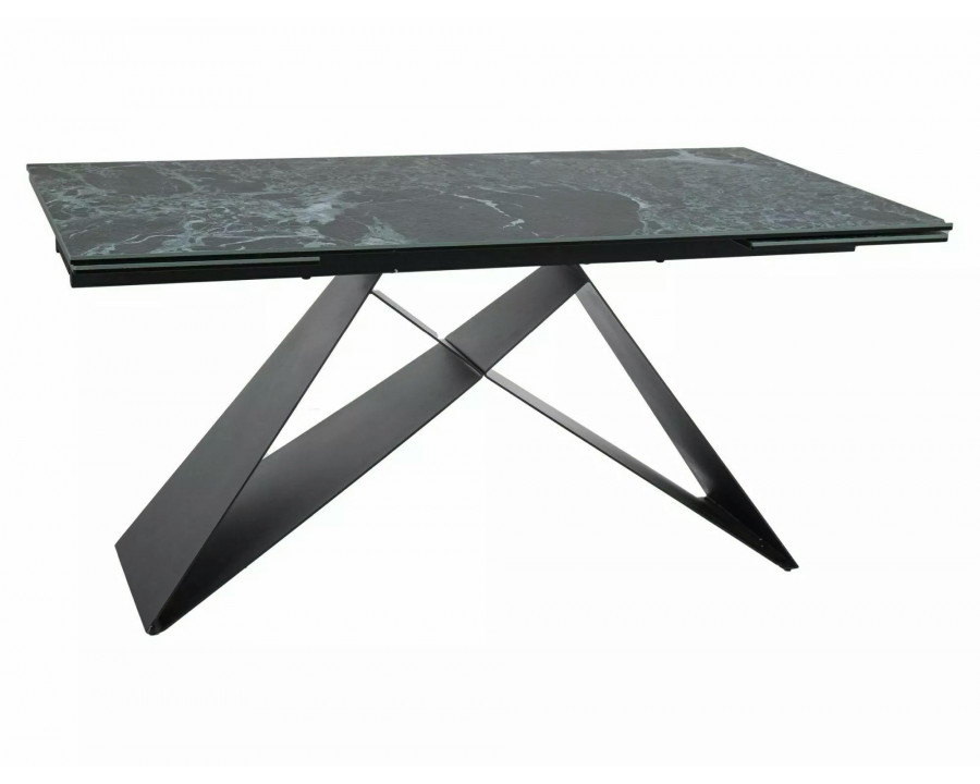 Стіл обідній розкладний WESTIN CERAMIC Морський VERDE ALPI / Чорний мат (160-240)X90 WESTINTVC160