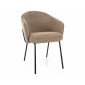 Стілець кухонний обідній м'який Nao Noelle Темно-бежева тканина / Чорний каркас