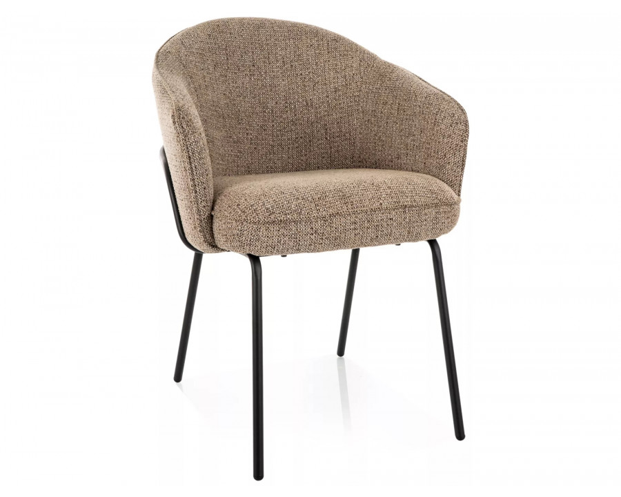 Стілець кухонний обідній м'який Nao Noelle Темно-бежева тканина / Чорний каркас