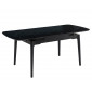Стіл обідній розкладний DUBLIN CERAMIC 120(180)*80 чорний мат/чорний каркас