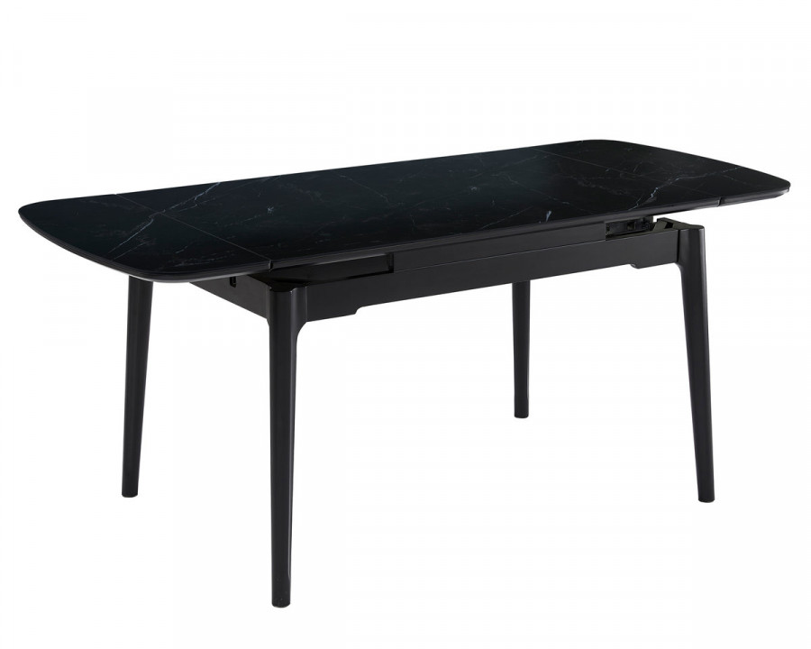 Стіл обідній розкладний DUBLIN CERAMIC 120(180)*80 чорний мат/чорний каркас