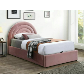 Ліжко односпальне POLLY VELVET 120x200 Рожевий Античний / Чорний TAP. BLUVEL 52 POLLYV120RACZ