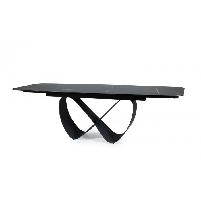 Стіл обідній розкладний INFINITY CERAMIC 160(240)*95 чорний AZARIO BLACK/чорний мат INFINITYCBC160