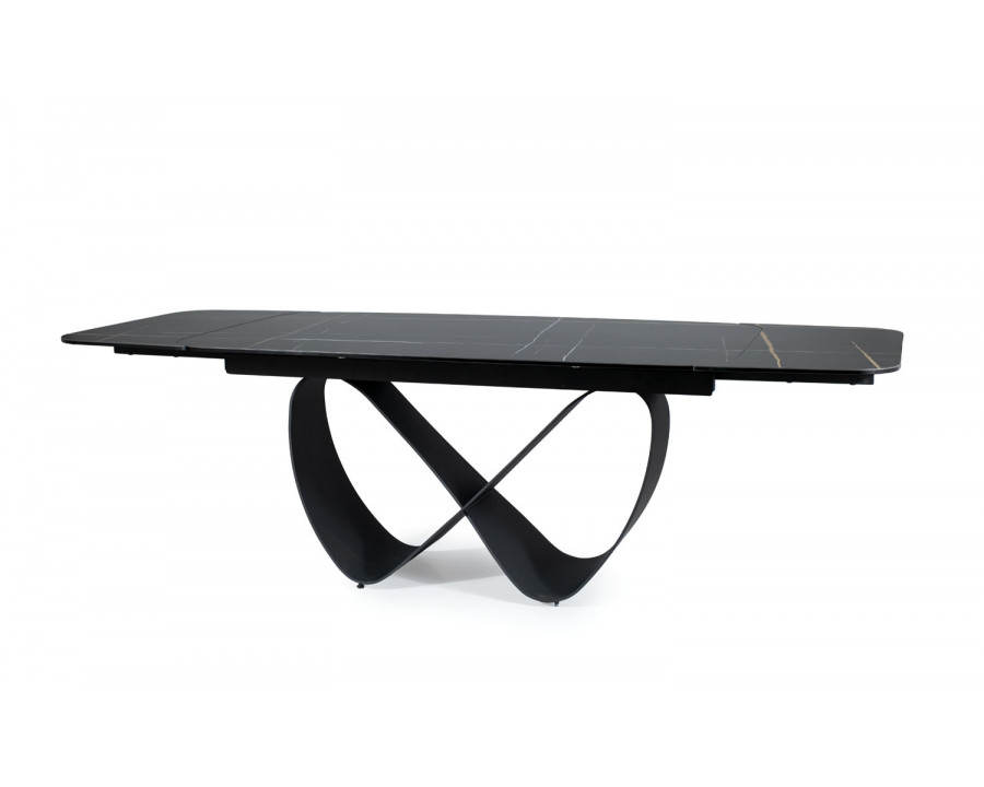 Стіл обідній розкладний INFINITY CERAMIC 160(240)*95 чорний AZARIO BLACK/чорний мат INFINITYCBC160