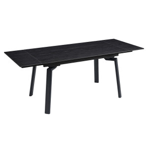 Стіл обідній розкладний BELFORD CERAMIC 140(200)*80 чорний горіх / чорний