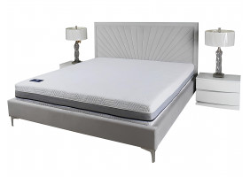 Ліжко 1,8 Клер, з тканини, Світло-сірий