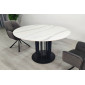 Стіл обідній OLYMPIA CERAMIC стіл білий мат/чорний д,130