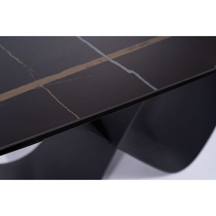 Стіл обідній розкладний INFINITY CERAMIC 160(240)*95 чорний AZARIO BLACK/чорний мат INFINITYCBC160