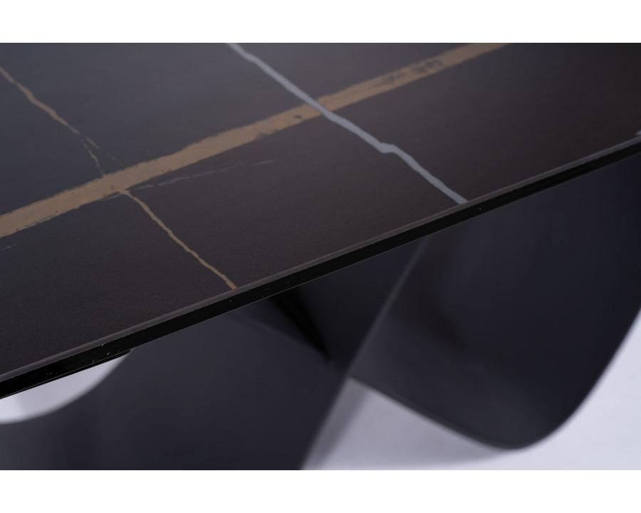 Стіл обідній розкладний INFINITY CERAMIC 160(240)*95 чорний AZARIO BLACK/чорний мат INFINITYCBC160