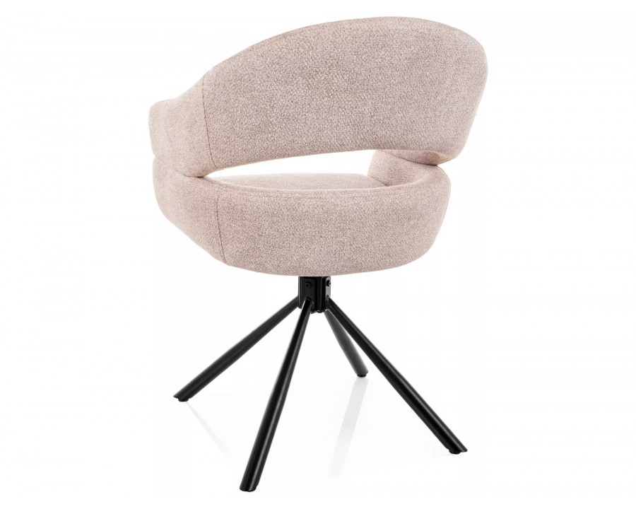 Стілець кухонний обідній м'який Borgo Leo Світло-бежева тканина / Чорний каркас