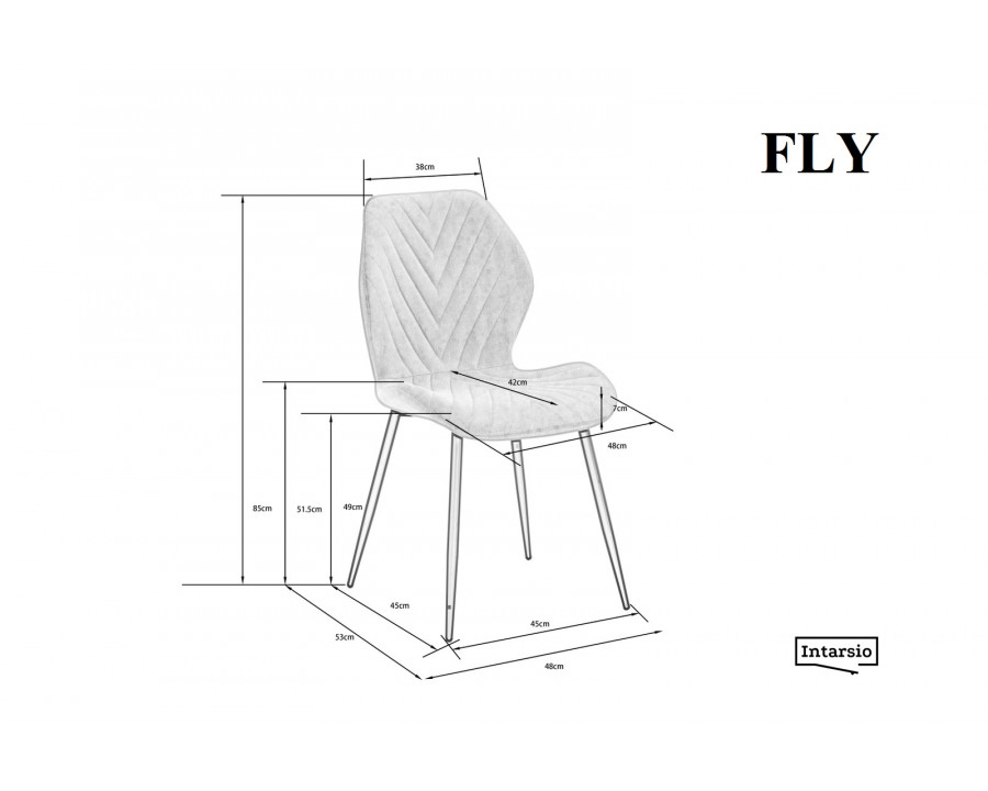 Стілець FLY Чорний каркас / Коричневий тк.
