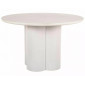 Стіл обідній кухонний Rosalia ø120 см МДФ + мікроцемент Екрю / Екрю каркас