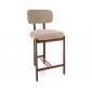 Напівбарний стілець кухонний Misaki H-2 Бежева тканина / Горіх каркас