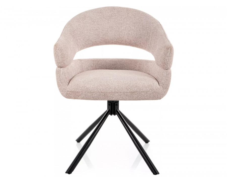 Стілець кухонний обідній м'який Borgo Leo Світло-бежева тканина / Чорний каркас