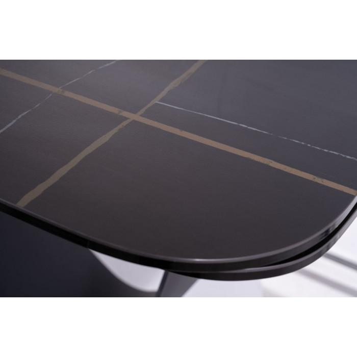 Стіл обідній розкладний INFINITY CERAMIC 160(240)*95 чорний AZARIO BLACK/чорний мат INFINITYCBC160