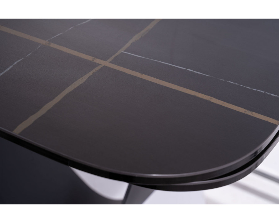 Стіл обідній розкладний INFINITY CERAMIC 160(240)*95 чорний AZARIO BLACK/чорний мат INFINITYCBC160