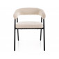 Стілець кухонний обідній м'який Katana Бежева тканина / Чорний каркас