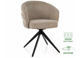 Стілець кухонний обідній м'який Ores Бежева тканина / Чорний каркас