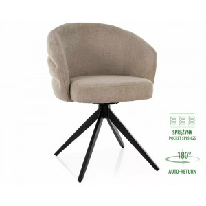 Стілець кухонний обідній м'який Ores Бежева тканина / Чорний каркас