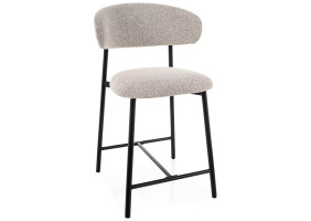 Напівбарний стілець кухонний Elton H-2 Бежева тканина / Чорний каркас