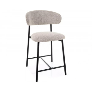 Напівбарний стілець кухонний Elton H-2 Бежева тканина / Чорний каркас