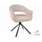 Стілець кухонний обідній м'який Borgo Leo Світло-бежева тканина / Чорний каркас