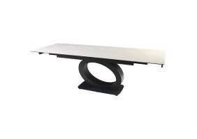 Стіл OVIDIO CERAMIC 160(240)*90 білий дуб/чорний каркас