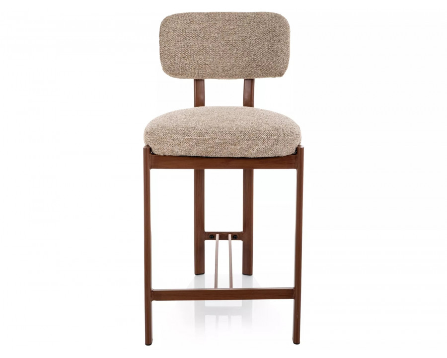 Напівбарний стілець кухонний Misaki H-2 Бежева тканина / Горіх каркас