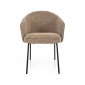 Стілець кухонний обідній м'який Nao Noelle Темно-бежева тканина / Чорний каркас