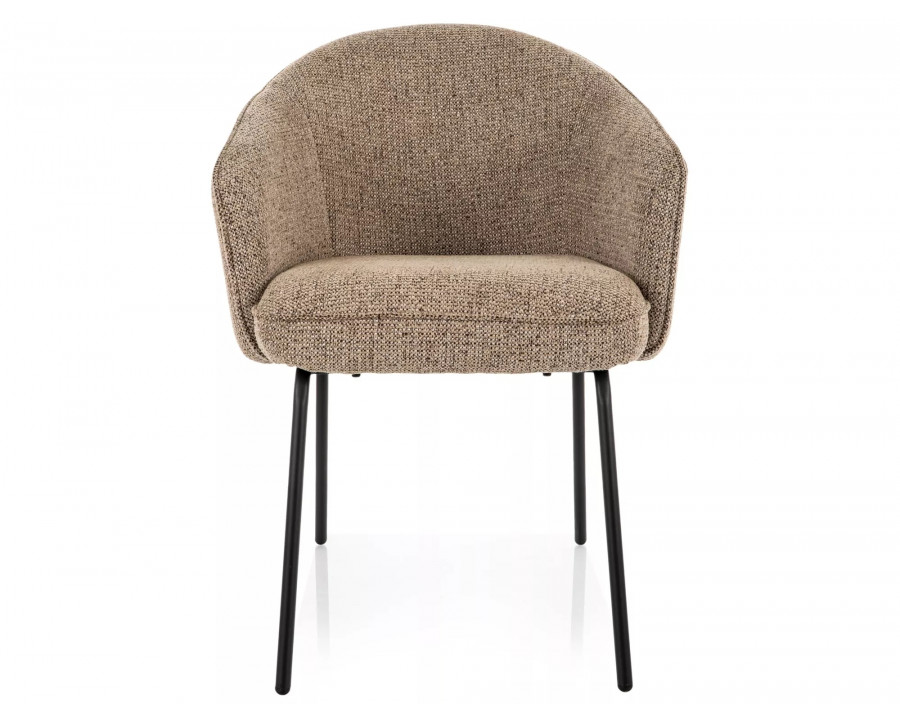Стілець кухонний обідній м'який Nao Noelle Темно-бежева тканина / Чорний каркас
