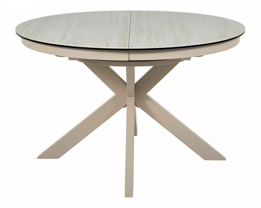 Стіл обідній кухонний розкладний Porto Ceramic (120–160)×120 см Кераміка Беж / Кашемір каркас