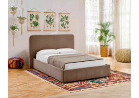 Ліжко полуторне м'яке Lumia Raven 140×200 Темно-бежева тканина
