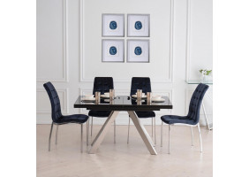 Стіл Кемел обідній розкладний 1400/1800х850х760 чорний глянець