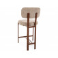 Напівбарний стілець кухонний Misaki H-2 Бежева тканина / Горіх каркас
