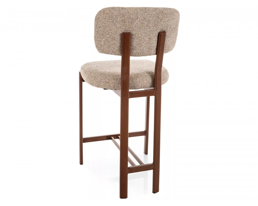 Напівбарний стілець кухонний Misaki H-2 Бежева тканина / Горіх каркас