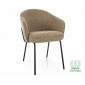 Стілець кухонний обідній м'який Nao Noelle Темно-бежева тканина / Чорний каркас