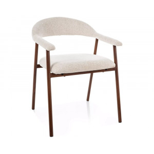 Стілець кухонний обідній м'який Lagos D Raven Світло-бежева тканина / Горіх каркас