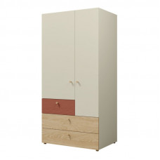 Шафа YUKI REG 2 90х185х60 сірий / бежевий / дуб / коньяк