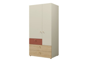 Шафа YUKI REG 2 90х185х60 сірий / бежевий / дуб / коньяк