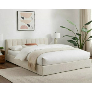 Ліжко двоспальне м'яке Montreal Raven 160×200 Бежева тканина