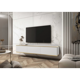 Тумба під телевізор навісна Оро / Oro 3-дверна RTV175 Білий Ш175xВ30 см.
