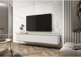 Тумба під телевізор навісна Оро / Oro 3-дверна RTV175 Білий Ш175xВ30 см.