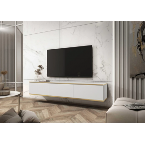 Тумба під телевізор навісна Оро / Oro 3-дверна RTV175 Білий Ш175xВ30 см.