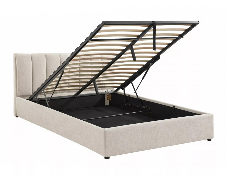 Ліжко двоспальне м'яке Montreal Raven 160×200 Бежева тканина