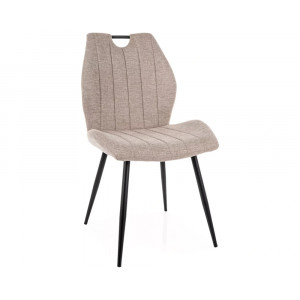 Стілець кухонний обідній м'який Arco Brego Світло-бежева тканина / Чорний каркас