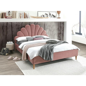 Ліжко двоспальне SANTANA VELVET 160x200 ант.троянда / дуб BL.52 SANTANAV160RDN