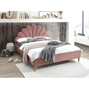 Ліжко двоспальне SANTANA VELVET 160x200 ант.троянда / дуб BL.52 SANTANAV160RDN